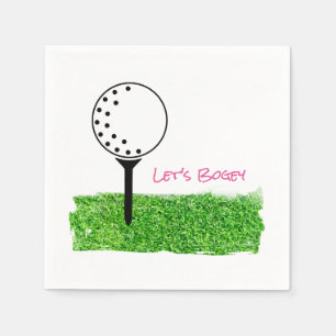 LET'S BOGEY Golfbal T-shirt Sport Humor Plezier Servet
