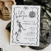 Let's Boogie Skeleton Halloween Invitation Kaart