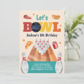 Let's Bowl Bowling Birthday Party Invitation (Debout devant)