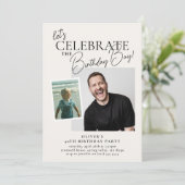 Let's Celebrate' Before & Now Verjaardag voor volw Kaart (Staand voorkant)