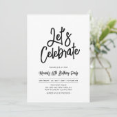 Let's Celebrate | Chique Script 60e verjaardag Par Kaart (Staand voorkant)