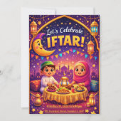 Let's Celebrate Iftar! Playful Ramadan Invitation Kaart (Voorkant)