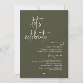 Let's Celebrate, Minimal Modern Wedding Reception Kaart (Voorkant)