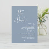Let's Celebrate, Minimal Modern Wedding Reception Kaart (Staand voorkant)