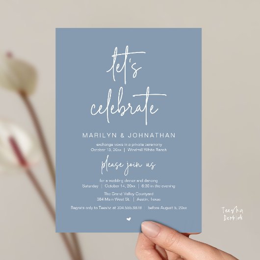 Let's Celebrate, Modern Minimal Wedding Reception Kaart