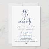 Let's Celebrate, Modern Minimal Wedding Reception Kaart (Voorkant)