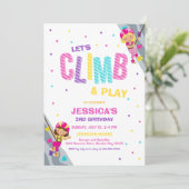 Let's Climb & Play Climbing Birthday Invitation (Debout devant)