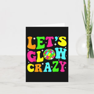 Lets Crazy Retro Verjaardagsfeestje Gloeiende jare Kaart