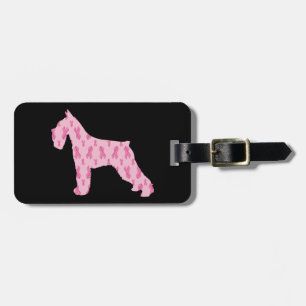 Lets Cure Cancer Ribbon Schnauzer Bagagelabel