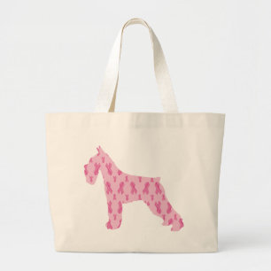 Lets Cure Cancer Ribbon Schnauzer Grote Tote Bag