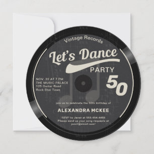 Let's Dance  Groovy Black 50ste verjaardag Kaart