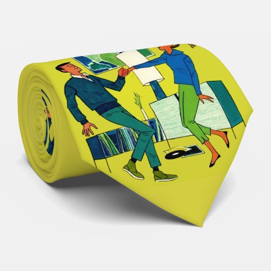 Let's Dance print Stropdas (Opgerold)