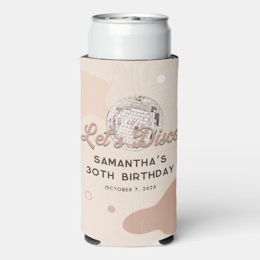 Lets Disco 30th Birthday Groovy 70s Party Custom (Seltzer Achterkant)