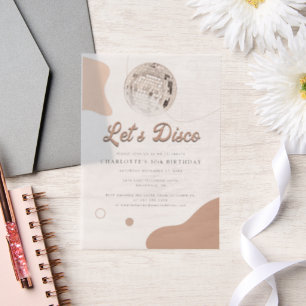 Lets Disco Retro 30e verjaardagsfeestje Vellum Uitnodigingen