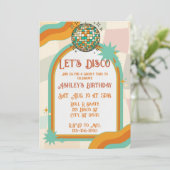 Let's Disco, Retro Birthday  Kaart (Staand voorkant)