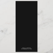 "Let's Eat" Eenvoudig Elegant Zwart Bruiloft Menu (Achterkant)