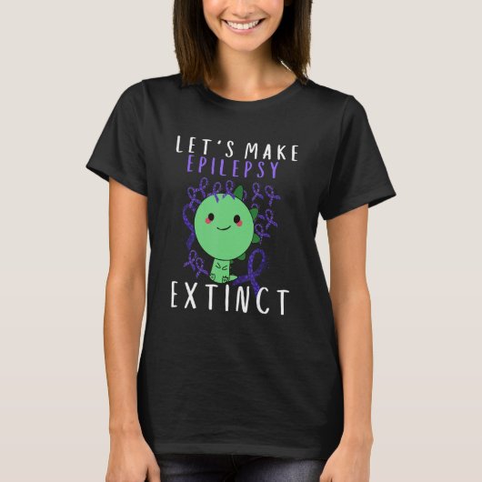 Lets Epilepsy Extinct Kid Mom Dad Epilepsy Awarene T-shirt (Voorkant)