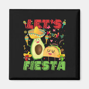 Lets Fiesta Avocado en Tacos Cinco de Mayo Mexico Magneet