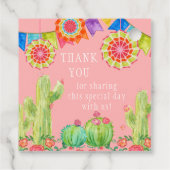 Lets Fiesta Baby Meisje Douche Waterverf Cactus Bedankjes Labels (Achterkant)