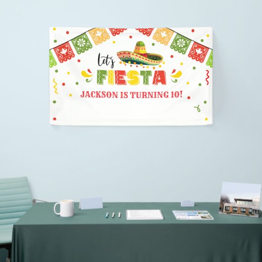 LET'S FIESTA Birthday Party banner backdrop (Beurs)