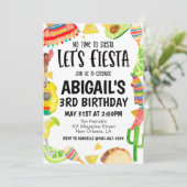Let's Fiesta Birthday Party Invitation Kaart (Staand voorkant)