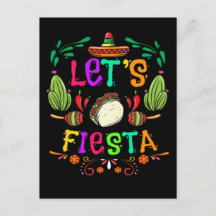 Lets Fiesta Cinco de Mayo Celebration Mexican Taco Briefkaart