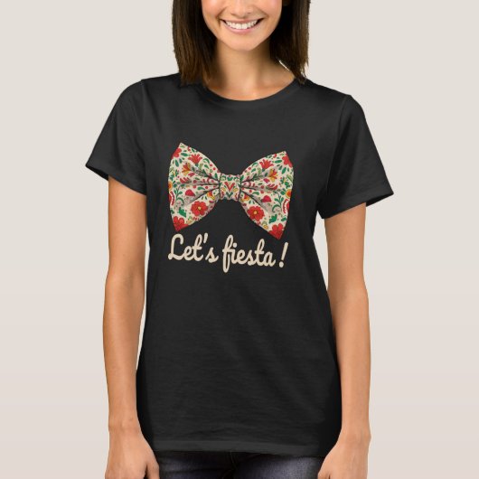 Let's Fiesta Cinco De Mayo Coquette Bow Cute Mexic T-shirt (Voorkant)