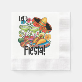 Let's Fiesta Fun Taco Margarita Sombre Paper Napki Servet
