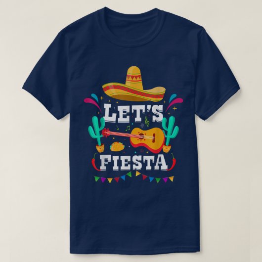 Lets Fiesta Funny Avocado Taco Cinco de Mayo Meica T-shirt (Design voorkant)