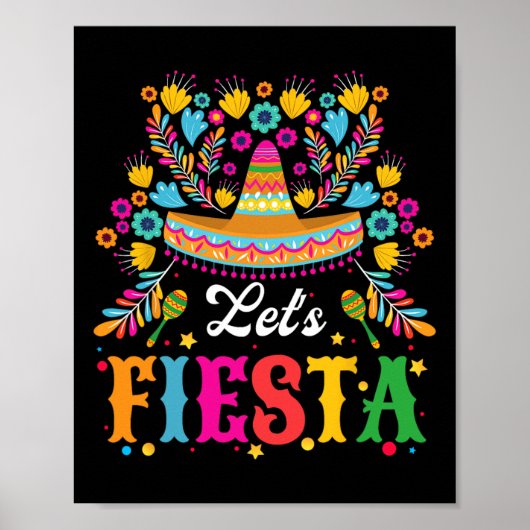 Let's Fiesta Funny Cinco De Mayo Vrouwen Mannen Ki Poster (Voorkant)
