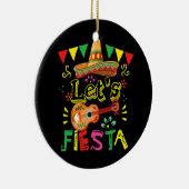 Lets Fiesta Guitar Cactus Sombrero Mexico Cinco Keramisch Ornament (Rechts)