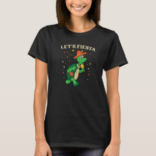 Lets Fiesta Mexicaanse schildpad Cute Cinco de May T-shirt