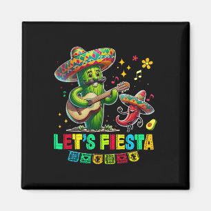 Let's Fiesta Mexico Fiesta Taco Gitaar Cactus Cinc Magneet