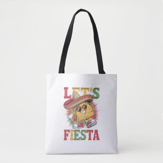 Let's Fiesta Taco Design Fun Cinco de Mayo Mexicaa Draagtas (Voorkant)