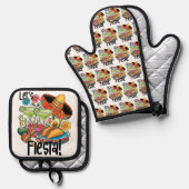 "Let's Fiesta!" Tacos & Margaritas Ovenwant & Pannenlap Set (Voorkant / Achterkant)