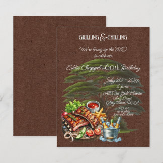 Let's Fire Up the Grille 60th Birthday Invitation