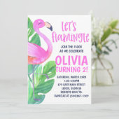 Let's Flamingle! Birthday Party Invitation (Debout devant)