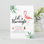 Let's Flamingle Pool Party Invitation (Debout devant)