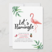 Let's Flamingle Pool Party Invitation (Devant)