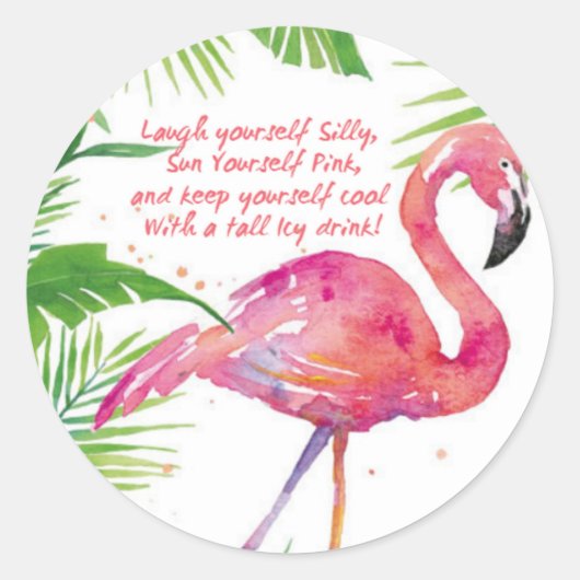 Lets Flamingle Ronde Sticker (Voorkant)