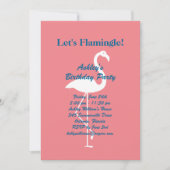 Let's Flamingle Verjaardagsfeestje Uitnodiging - C (Voorkant)