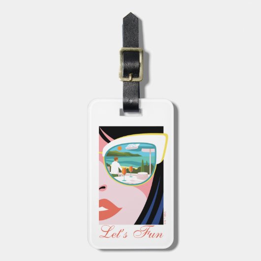 Let's Fun beroemd gemaakt door The White Lotus Bagagelabel (Voorkant verticaal)