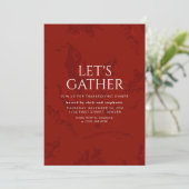 Let's Gather Vintage Red Thanksgiving Invitation (Debout devant)