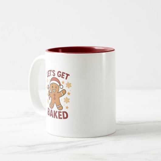 Let's Get Baked - Gingerbread Man Two-Tone Mug (Devant gauche)