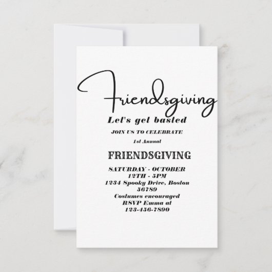 Let's Get Basted | Friendsgiving invitation (Devant)