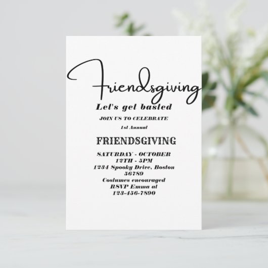 Let's Get Basted | Friendsgiving invitation Kaart (Staand voorkant)