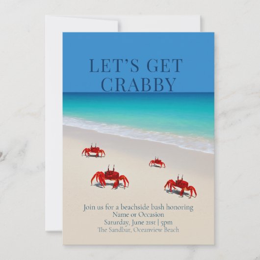 Let's Get Crabby - Aangepaste uitnodiging | aankon (Voorkant)