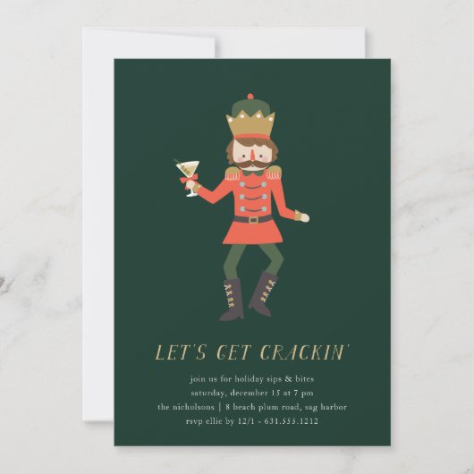 "Let's Get Crackin" Nutcracker Holiday Party Kaart (Voorkant)