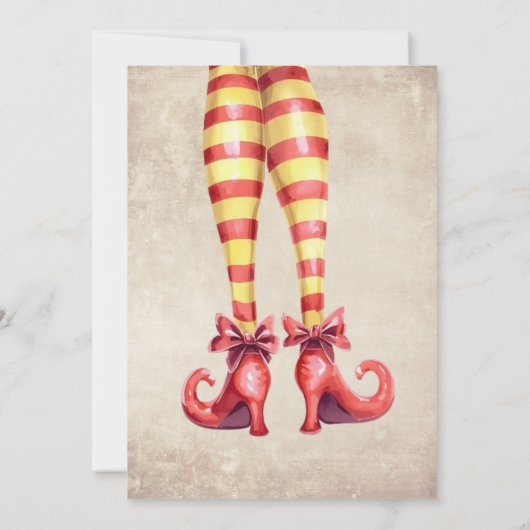 Let's Get ELFED UP! Fun Curly Shoes Holiday Party  Kaart (Achterkant)