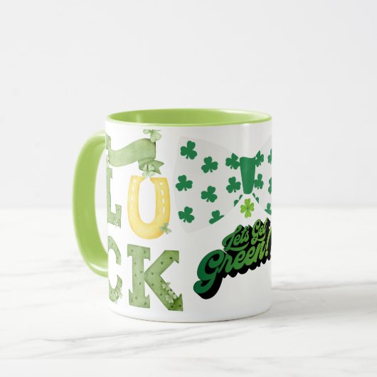 Let's Get Green" Lucky St. Patrick's Day Mok (Voorkant links)